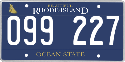 RI license plate 099227