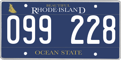RI license plate 099228