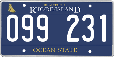 RI license plate 099231