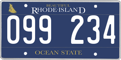 RI license plate 099234