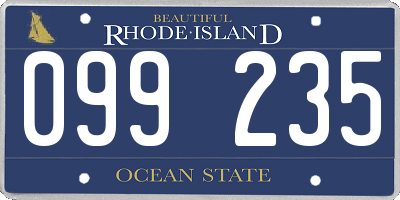 RI license plate 099235
