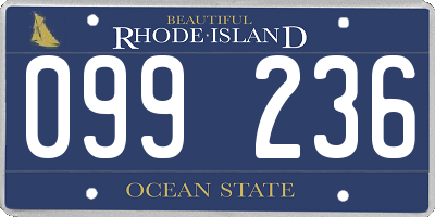 RI license plate 099236