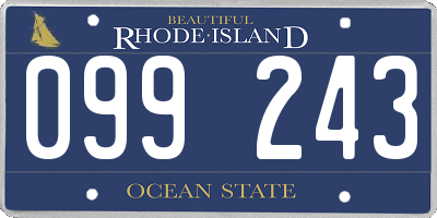 RI license plate 099243