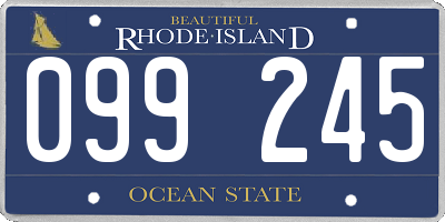 RI license plate 099245