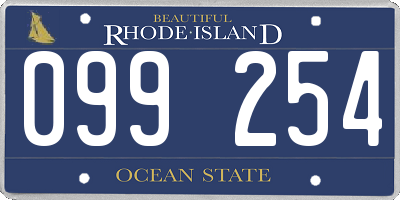RI license plate 099254