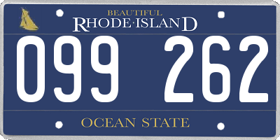 RI license plate 099262