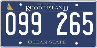 RI license plate 099265