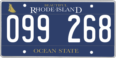 RI license plate 099268