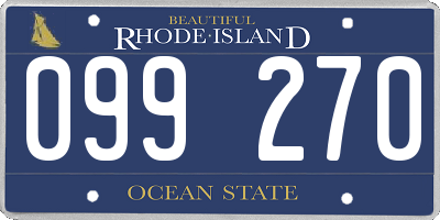 RI license plate 099270