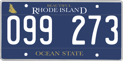 RI license plate 099273