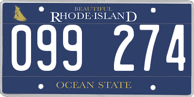 RI license plate 099274
