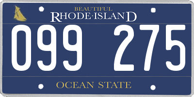 RI license plate 099275