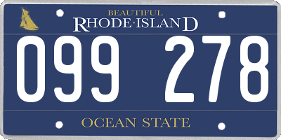 RI license plate 099278