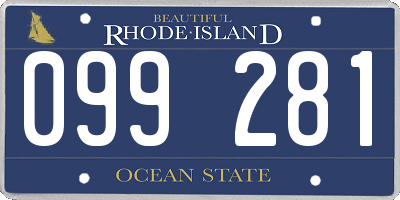 RI license plate 099281