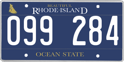 RI license plate 099284