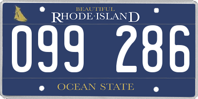 RI license plate 099286