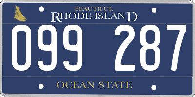 RI license plate 099287