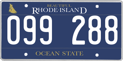 RI license plate 099288