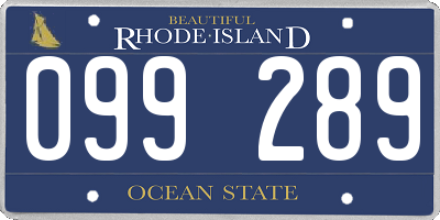 RI license plate 099289