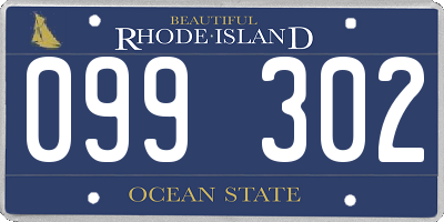RI license plate 099302