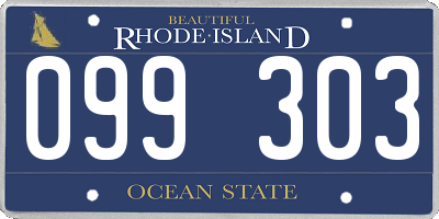 RI license plate 099303
