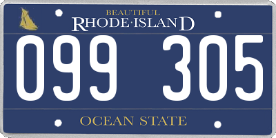 RI license plate 099305