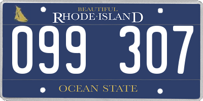 RI license plate 099307