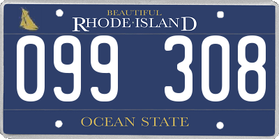 RI license plate 099308