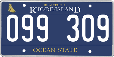 RI license plate 099309