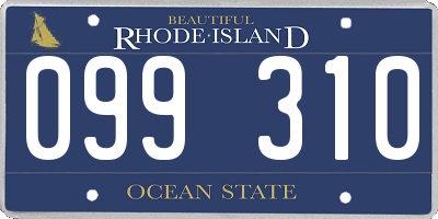 RI license plate 099310