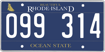 RI license plate 099314