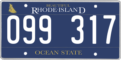 RI license plate 099317