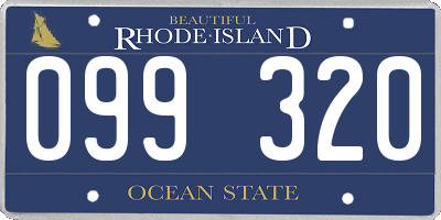 RI license plate 099320