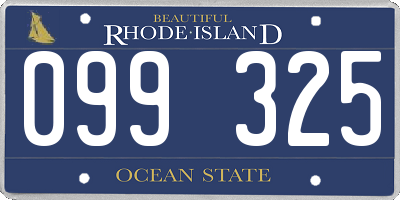 RI license plate 099325