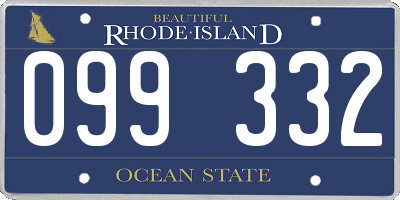RI license plate 099332