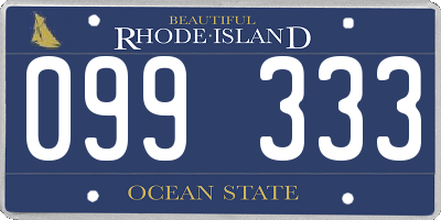 RI license plate 099333