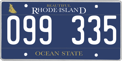 RI license plate 099335