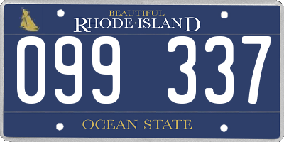 RI license plate 099337