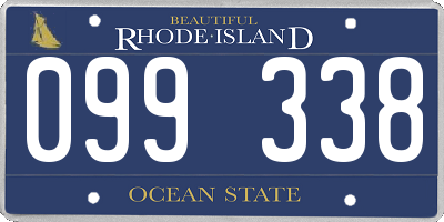 RI license plate 099338