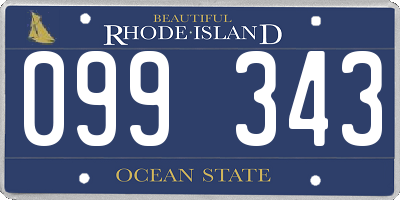 RI license plate 099343