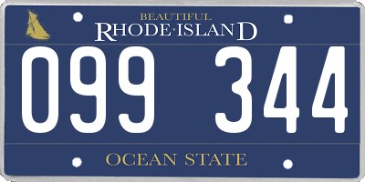 RI license plate 099344