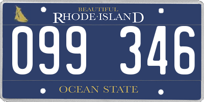 RI license plate 099346