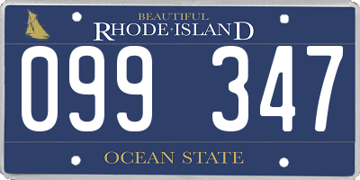 RI license plate 099347