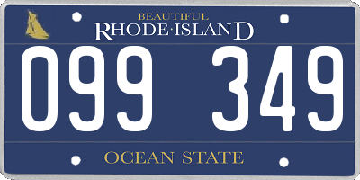 RI license plate 099349