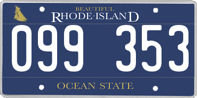RI license plate 099353