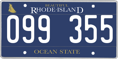 RI license plate 099355