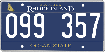 RI license plate 099357