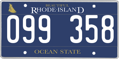 RI license plate 099358