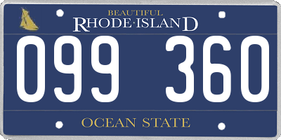 RI license plate 099360