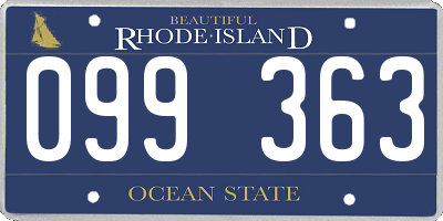 RI license plate 099363